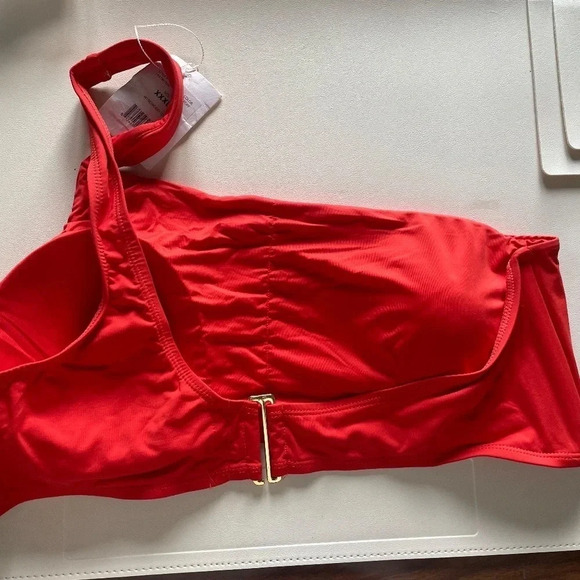 New! Andie Swim Red Wynwood One Shoulder Bikini Top - Picture 4 of 4